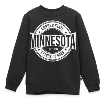 Minnesota - Kinder Premium Organic Sweatshirt - Schwarz - Vorne - AI Model Kid Female (0cm)
