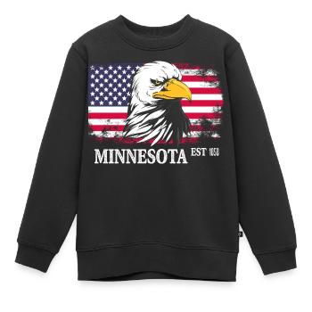 Minnesota - Kinder Premium Organic Sweatshirt - Schwarz - Vorne - AI Model Kid Female (0cm)