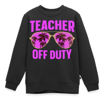 Enseignant hors service Lehrer außer Dienst - Sweat Premium enfant bio - noir - Devant - AI Model Kid Female (0cm)