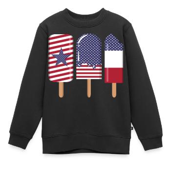 4. Juli USA - Kinder Premium Organic Sweatshirt - Schwarz - Vorne - AI Model Kid Female (0cm)