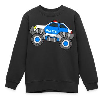 Police Monster Truck Voiture de police - Sweat Premium enfant bio - noir - Devant - AI Model Kid Female (0cm)