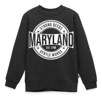 Maryland - Sweat Premium enfant bio - noir - Devant - AI Model Kid Female (0cm)