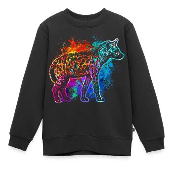 Bunte Hyäne - Kinder Premium Organic Sweatshirt - Schwarz - Vorne - AI Model Kid Female (0cm)