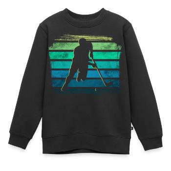 Floorball - Sweat Premium enfant bio - noir - Devant - AI Model Kid Female (0cm)