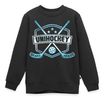Floorball - Sweat Premium enfant bio - noir - Devant - AI Model Kid Female (0cm)