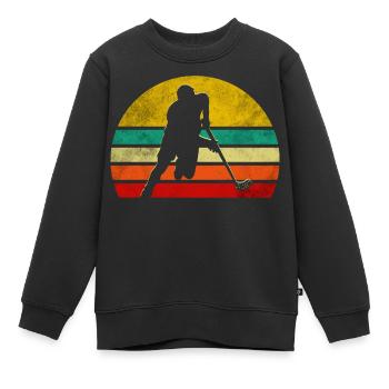 Floorball - Sweat Premium enfant bio - noir - Devant - AI Model Kid Female (0cm)