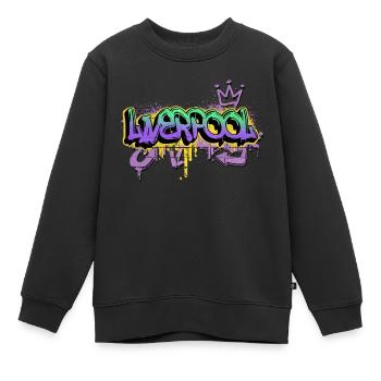 Liverpool England UK Stadt Graffiti Spray Sprayer - Kinder Premium Organic Sweatshirt - Schwarz - Vorne - AI Model Kid Female (0cm)