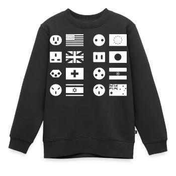 Prises - Sweat Premium enfant bio - noir - Devant - AI Model Kid Female (0cm)