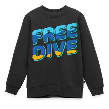 Freedive - One Breath Diving - Freediving World - Kinder Premium Organic Sweatshirt - Schwarz - Vorne - AI Model Kid Female (0cm)