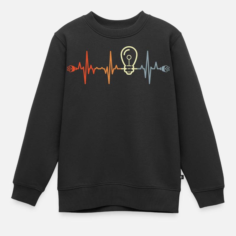 Mon cœur bat pour l’électricité - Sweat Premium enfant bio - noir