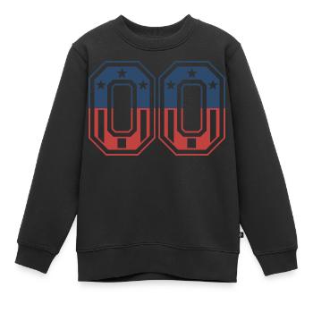 Numéro 00 États-Unis - Sweat Premium enfant bio - noir - Devant - AI Model Kid Female (0cm)