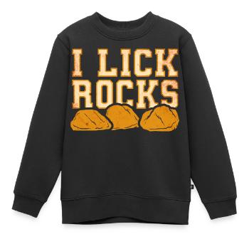 Je lèche des pierres - Géologue - Sweat Premium enfant bio - noir - Devant - AI Model Kid Female (0cm)