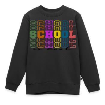 School is cool - Kids Premium Organic Sweatshirt - black - Front - AI Model Kid Female (0cm)