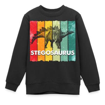 Stegosaurus Dinosaurier - Kinder Premium Organic Sweatshirt - Schwarz - Vorne - AI Model Kid Female (0cm)