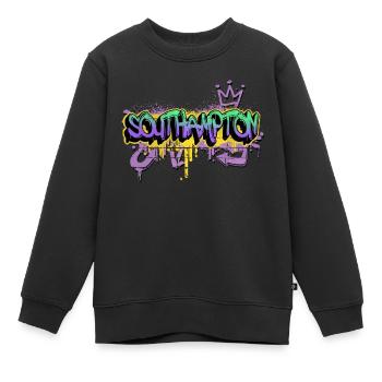Southampton England City Graffiti Spray Sprayer - Sweat Premium enfant bio - noir - Devant - AI Model Kid Female (0cm)