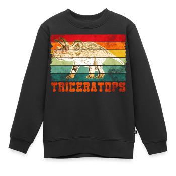 Tricératops Dinosaures - Sweat Premium enfant bio - noir - Devant - AI Model Kid Female (0cm)
