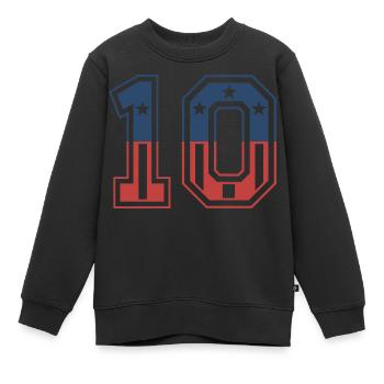 Nummer 10 USA - Kinder Premium Organic Sweatshirt - Schwarz - Vorne - AI Model Kid Female (0cm)