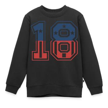 Nummer 18 USA - Kinder Premium Organic Sweatshirt - Schwarz - Vorne - AI Model Kid Female (0cm)