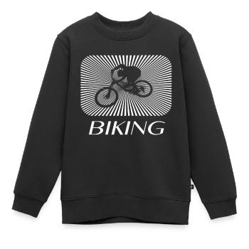 biking - Kinder Premium Organic Sweatshirt - Schwarz - Vorne - AI Model Kid Female (0cm)