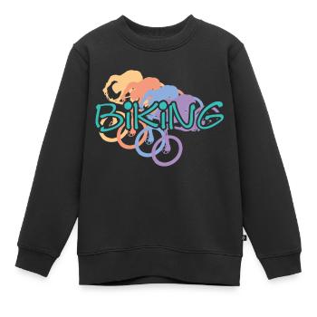Biking - Kinder Premium Organic Sweatshirt - Schwarz - Vorne - AI Model Kid Female (0cm)