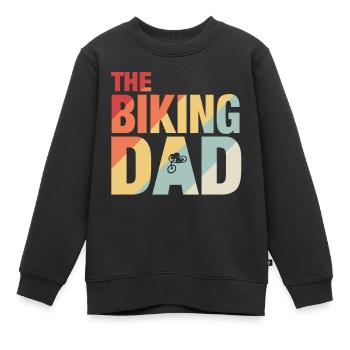 The Biking Dad - Kinder Premium Organic Sweatshirt - Schwarz - Vorne - AI Model Kid Female (0cm)