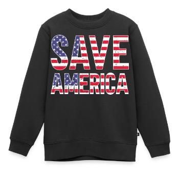 Save America - Kinder Premium Organic Sweatshirt - Schwarz - Vorne - AI Model Kid Female (0cm)