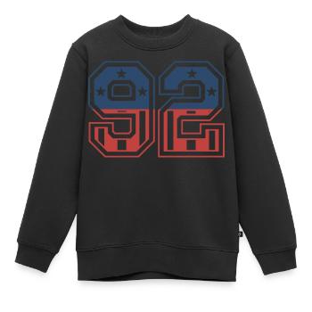Nummer 92 USA - Kinder Premium Organic Sweatshirt - Schwarz - Vorne - AI Model Kid Female (0cm)