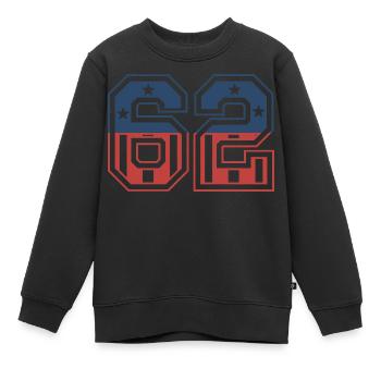 Nummer 62 USA - Kinder Premium Organic Sweatshirt - Schwarz - Vorne - AI Model Kid Female (0cm)