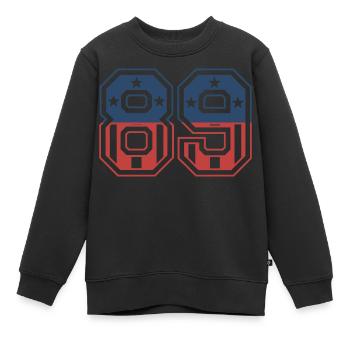 Nummer 89 USA - Kinder Premium Organic Sweatshirt - Schwarz - Vorne - AI Model Kid Female (0cm)