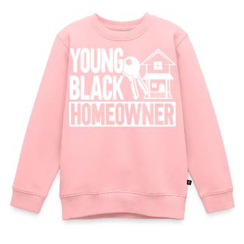 Jeune propriétaire noir - Sweat Premium enfant bio - rose - Devant - AI Model Kid Female (0cm)