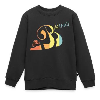Biking - Kinder Premium Organic Sweatshirt - Schwarz - Vorne - AI Model Kid Female (0cm)