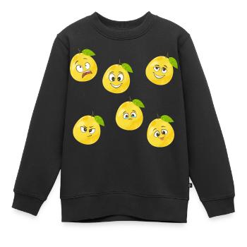 Grapefruit - Kids Premium Organic Sweatshirt - black - Front - AI Model Kid Female (0cm)