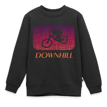 Downhill - Kinder Premium Organic Sweatshirt - Schwarz - Vorne - AI Model Kid Female (0cm)