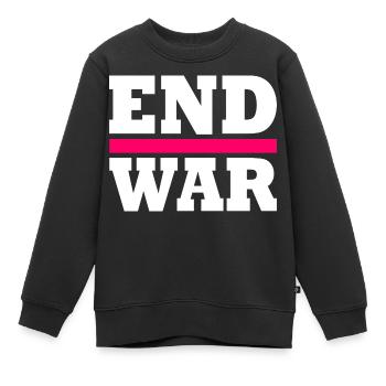 End war - Sweat Premium enfant bio - noir - Devant - AI Model Kid Female (0cm)