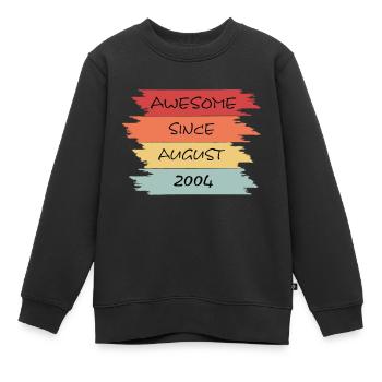 Awesome Since August 2004 - Kinder Premium Organic Sweatshirt - Schwarz - Vorne - AI Model Kid Female (0cm)