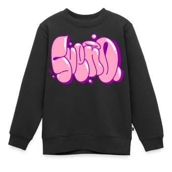 Graffiti de rêve - Sweat Premium enfant bio - noir - Devant - AI Model Kid Female (0cm)