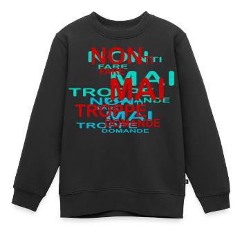 trop de questions - Sweat Premium enfant bio - noir - Devant - AI Model Kid Female (0cm)
