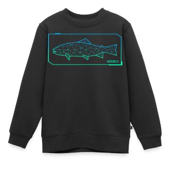 Forelle Angeln Polygon Forellen Angler Fischer - Kinder Premium Organic Sweatshirt - Schwarz - Vorne - AI Model Kid Female (0cm)