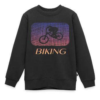 biking - Kinder Premium Organic Sweatshirt - Schwarz - Vorne - AI Model Kid Female (0cm)