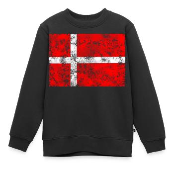 Drapeau du Danemark Vintage - Sweat Premium enfant bio - noir - Devant - AI Model Kid Female (0cm)
