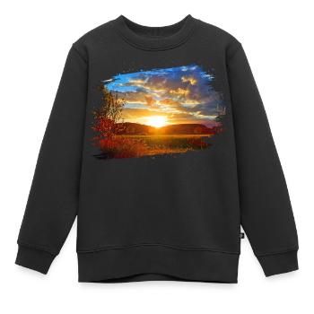 Schöner Sonnenuntergang auf der Schwäbischen Alb - Kinder Premium Organic Sweatshirt - Schwarz - Vorne - AI Model Kid Female (0cm)