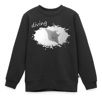 diving Manta - Kinder Premium Organic Sweatshirt - Schwarz - Vorne - AI Model Kid Female (0cm)