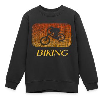 Biking biken - Kinder Premium Organic Sweatshirt - Schwarz - Vorne - AI Model Kid Female (0cm)