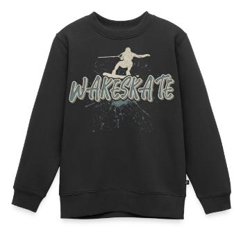 Wakeskate Wakeskating Wakeskater Wakeboard - Sweat Premium enfant bio - noir - Devant - AI Model Kid Female (0cm)