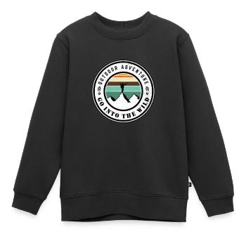 Aventure en plein air - Sweat Premium enfant bio - noir - Devant - AI Model Kid Female (0cm)