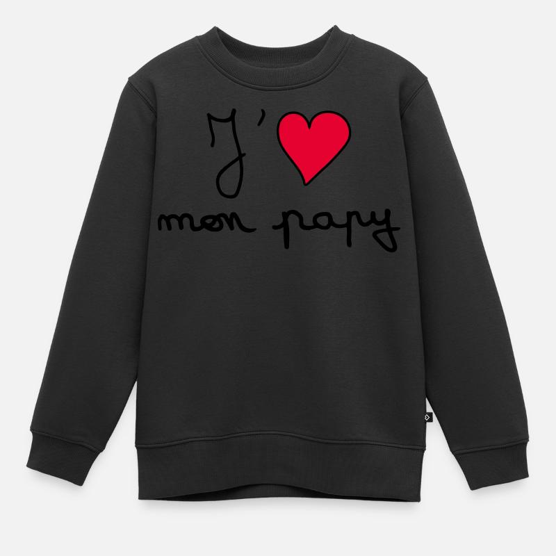J'aime mon papy - Sweat Premium enfant bio - noir