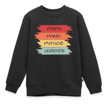 Papa Mann Mythos Legende - Kinder Premium Organic Sweatshirt - Schwarz - Vorne - AI Model Kid Female (0cm)