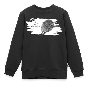i hate people - Kinder Premium Organic Sweatshirt - Schwarz - Vorne - AI Model Kid Female (0cm)