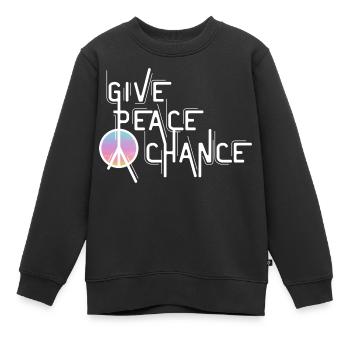 Frieden, Zitat, Tag des Friedens, Friedenszeichen - Kinder Premium Organic Sweatshirt - Schwarz - Vorne - AI Model Kid Female (0cm)