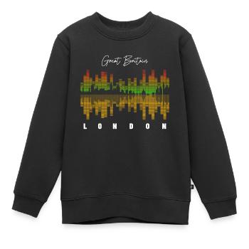 London Skyline Equalizer Musique Dj - Sweat Premium enfant bio - noir - Devant - AI Model Kid Female (0cm)